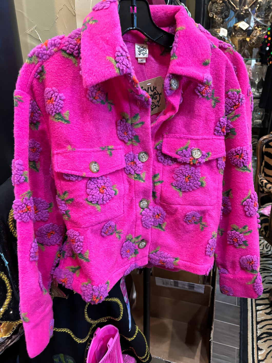 Ivy Jane 130205 Floral Sherpa Jacket