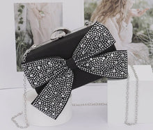 Load image into Gallery viewer, H&amp;D Rhinestone Bow Clutch
