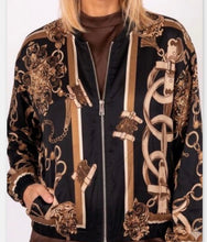 Load image into Gallery viewer, Satin Jacket Belt &amp; Chain Detail
