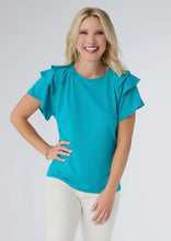 Load image into Gallery viewer, Mandy Cap Sleeve Ruffle Tee
