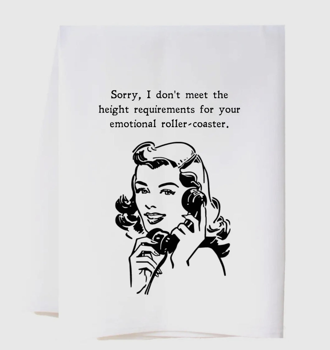Cora & Pate 22FSTRC Emotional Roller Coaster Flour Sack Towel