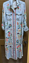 Load image into Gallery viewer, John Mark J36882DM Embroidered Denim Dress
