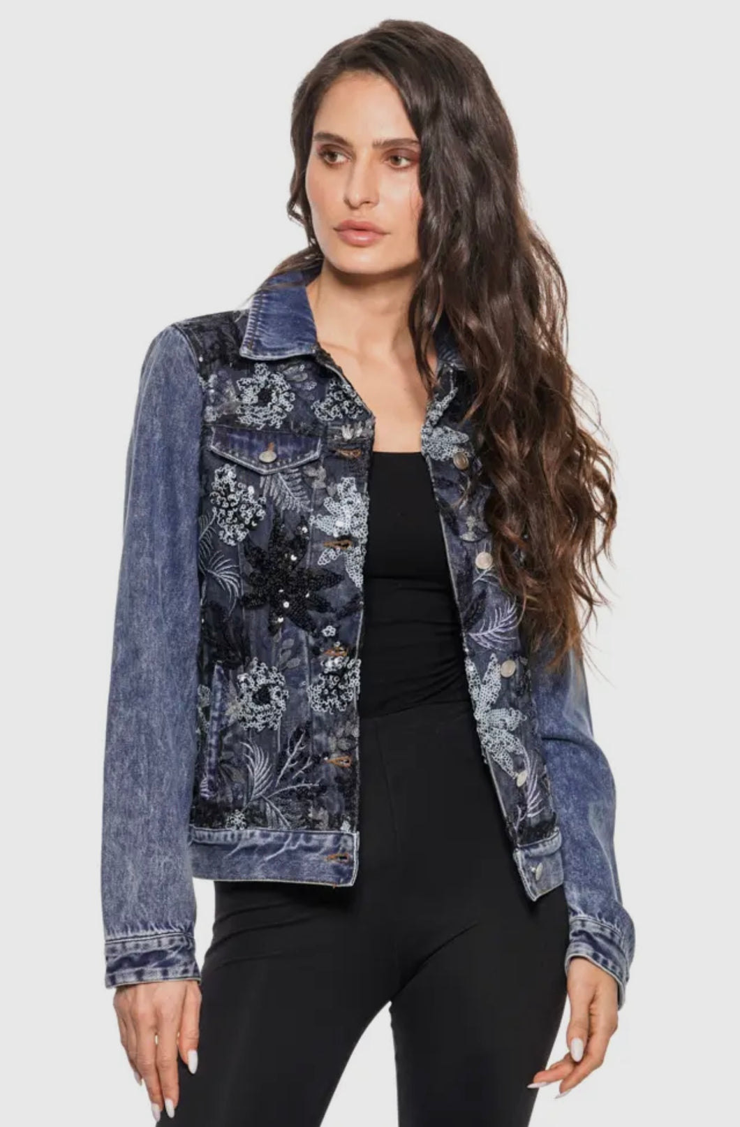 Adore BS2541 Denim Jacket W/Sequins