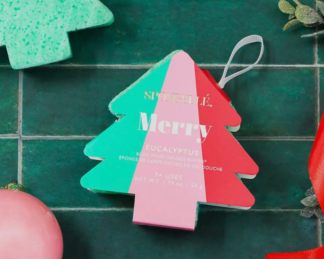 Spongelle Holiday Tree Ornament Body Wash Infused Buffer
