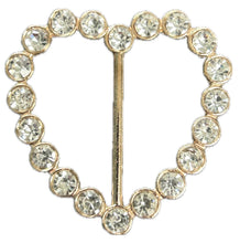 Load image into Gallery viewer, Tee Tie Heart Gold with Clear Blingy Rhinestones
