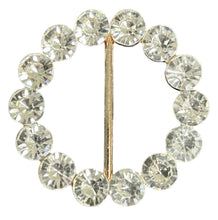 Load image into Gallery viewer, Tee Tie Round Gold with Blingy Clear Rhinestones
