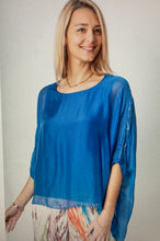 Load image into Gallery viewer, Look Mode 64715 Silk Blouse, Sequin Sleeve
