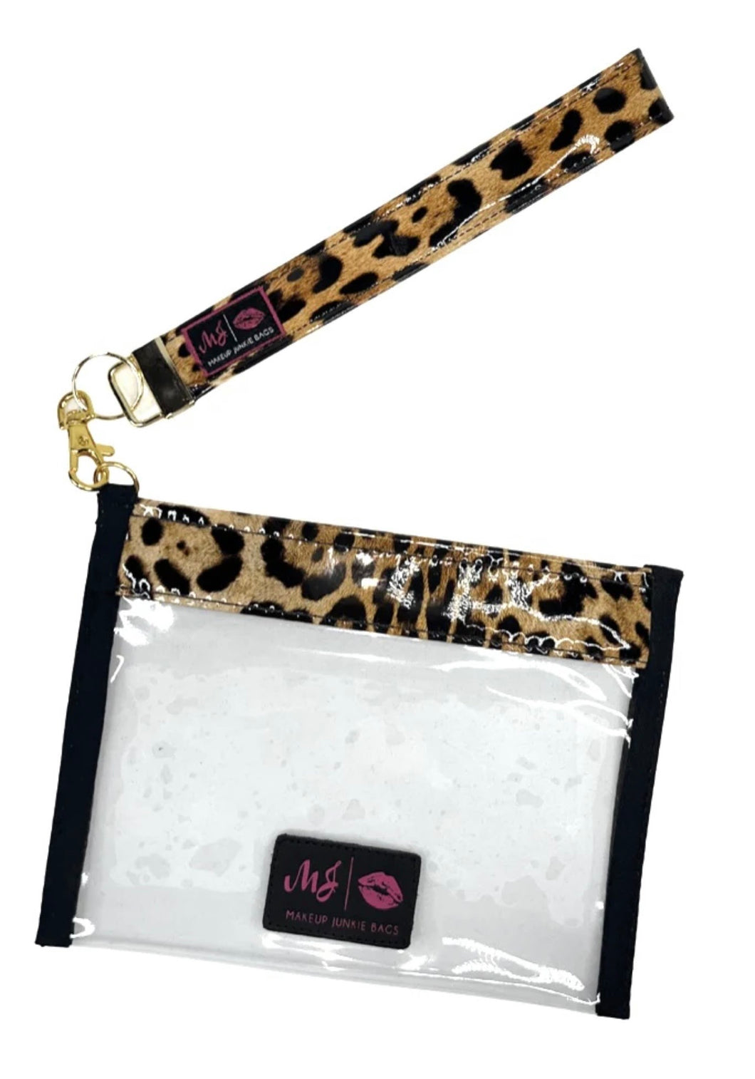 Makeup Junkie Clear Leopard Wristlet