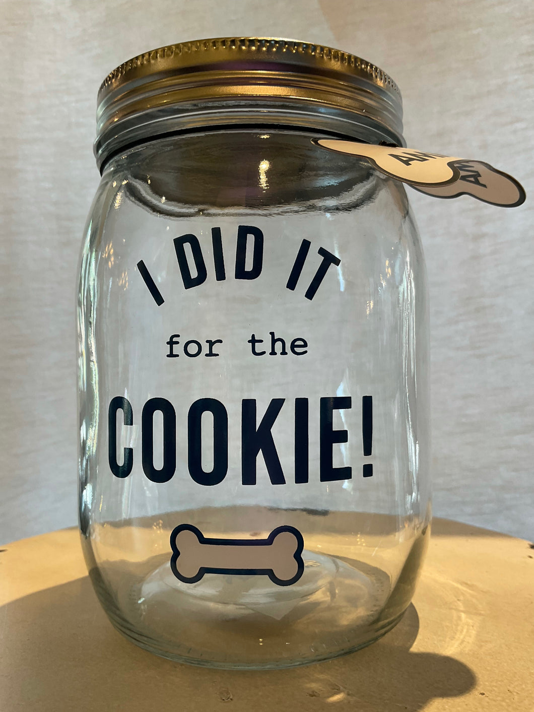 GLOBAL  AMICI 7CA609 ‘I Did It For The Cookie’ Glass Canister w/lid