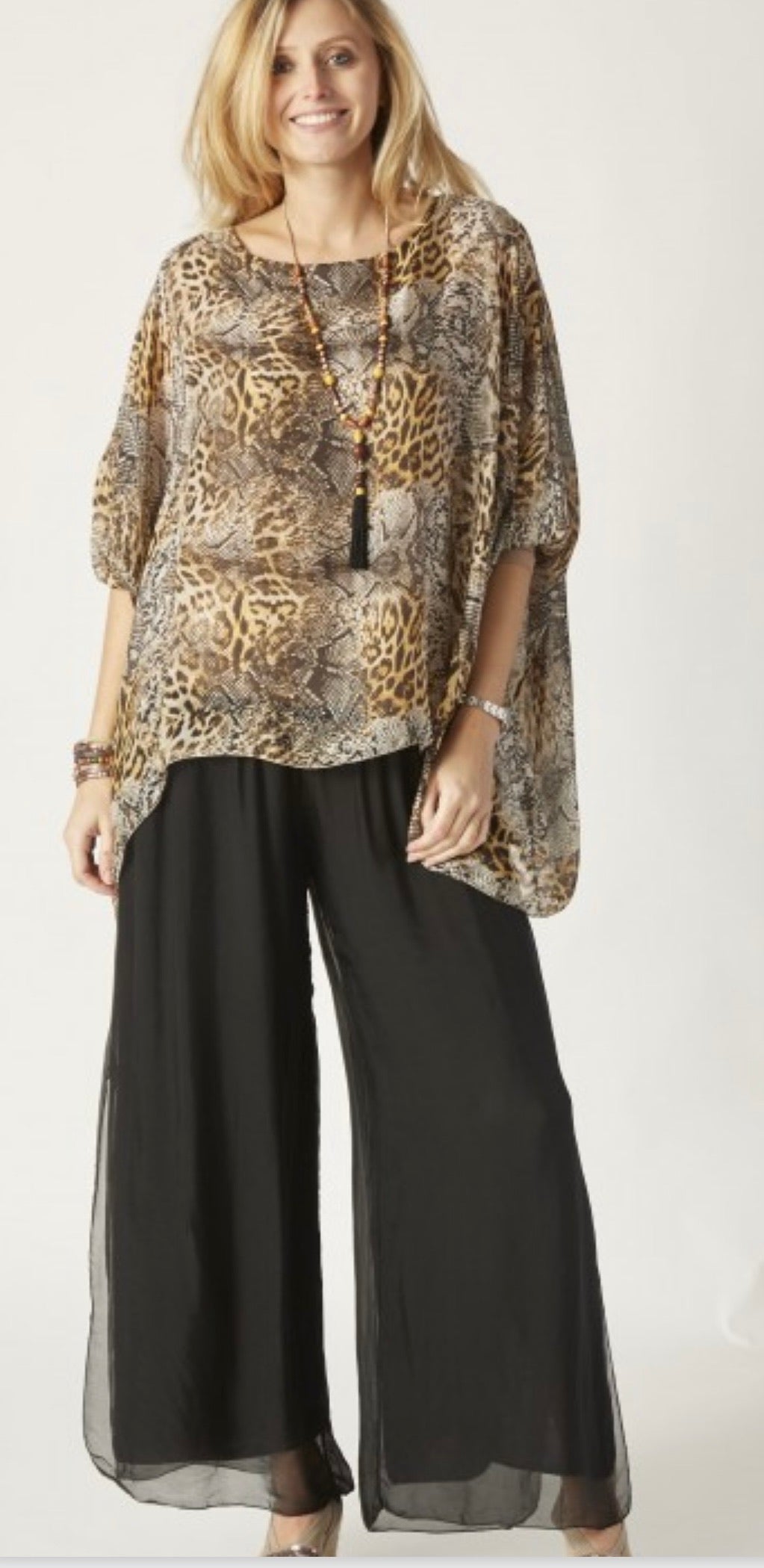 Look Mode 2184 Silk Palazzo Pant